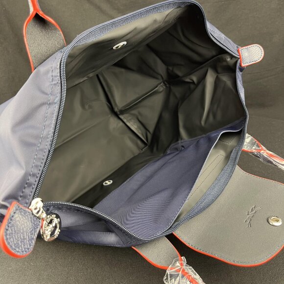 NWT Longchamp Le Pliage Original Large Shoulder Nylon Bag Tote Navy - Picture 7 of 7